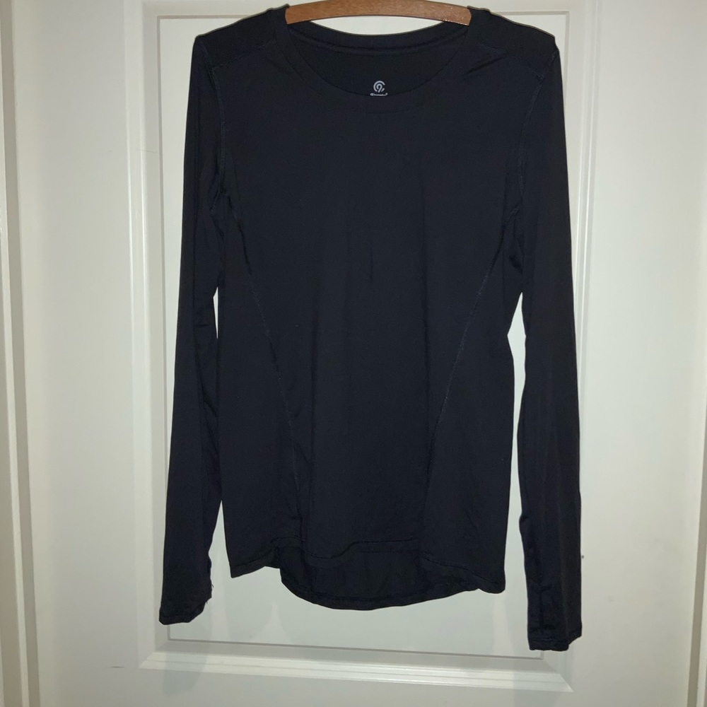 Black Athletic Long Sleeve Tee Shirt